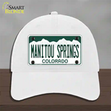 Manitou Springs Colorado Novelty License Plate Hat Unconstructed Cotton / White