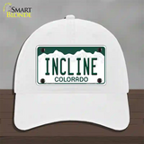 Incline Colorado Novelty License Plate Hat Unconstructed Cotton / White