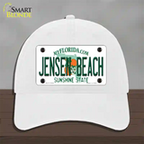 Jensen Beach Florida Novelty License Plate Hat Unconstructed Cotton / White