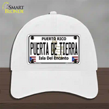 Puerta De Tierra Puerto Rico Novelty License Plate Hat Unconstructed Cotton / White