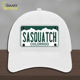 Sasquatch Colorado Novelty License Plate Hat Unconstructed Cotton / White