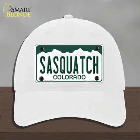 Sasquatch Colorado Novelty License Plate Hat Unconstructed Cotton / White