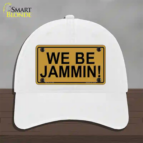 We Be Jammin Novelty License Plate Hat Unconstructed Cotton / White