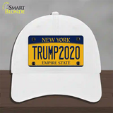 Trump 2020 New York Novelty License Plate Hat Unconstructed Cotton / White