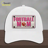 Football Mom Novelty License Plate Hat Unconstructed Cotton / White