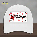 Welcome Ladybug Novelty License Plate Hat Unconstructed Cotton / White