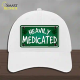 Heavily Medicated Novelty License Plate Hat Unconstructed Cotton / White