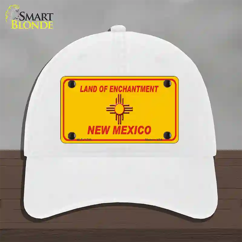 New Mexico Blank Yellow State Novelty License Plate Hat Unconstructed Cotton / White