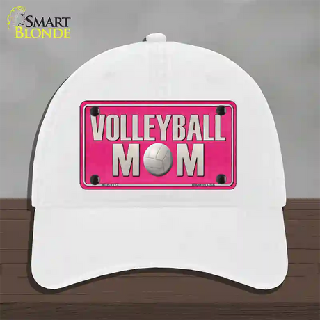 Volleyball Mom Novelty License Plate Hat Unconstructed Cotton / White