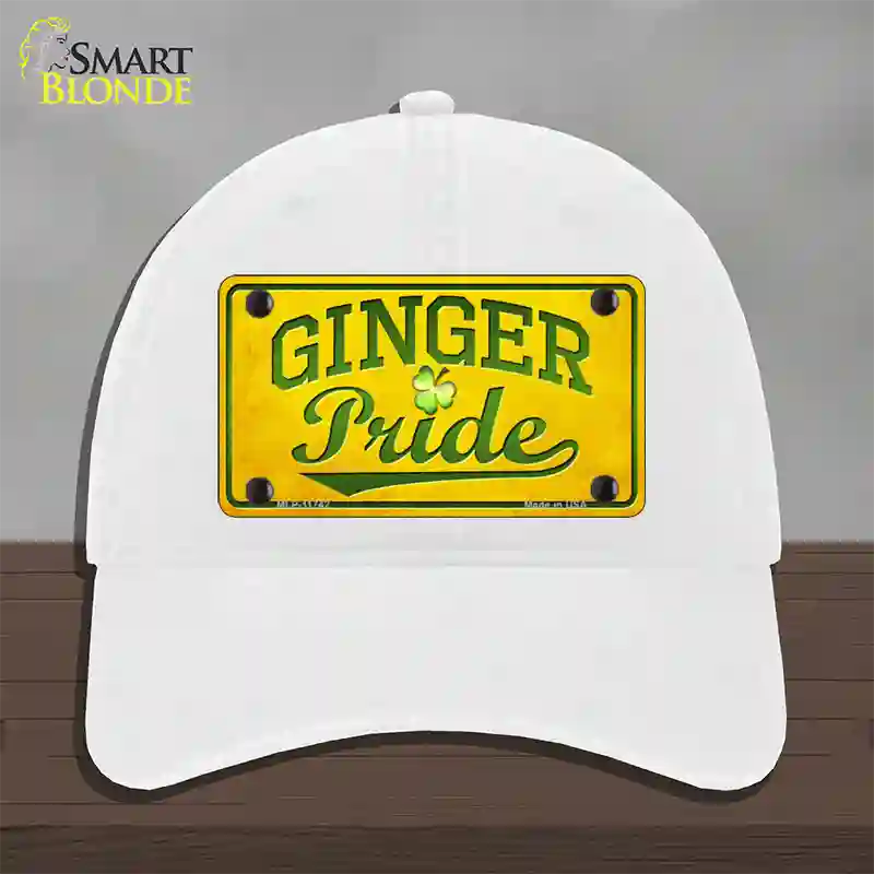 Ginger Pride Novelty License Plate Hat Unconstructed Cotton / White