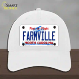 Farmville North Carolina State Novelty License Plate Hat Unconstructed Cotton / White