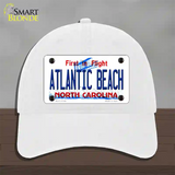 Atlantic Beach North Carolina State Novelty License Plate Hat Unconstructed Cotton / White