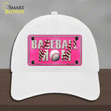 Baseball Mom Novelty License Plate Hat Unconstructed Cotton / White