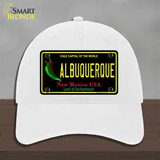 Albuquerque New Mexico Black State Novelty License Plate Hat Unconstructed Cotton / White