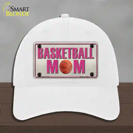 Basketball Mom Novelty License Plate Hat Unconstructed Cotton / White