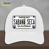 Sabana Seca Puerto Rico State Novelty License Plate Hat Unconstructed Cotton / White