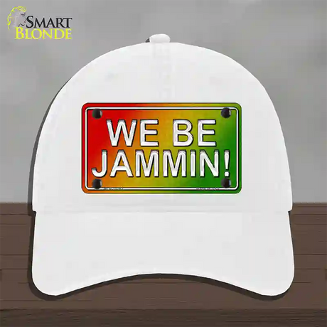 We Be Jammin Rasta Novelty License Plate Hat Unconstructed Cotton / White