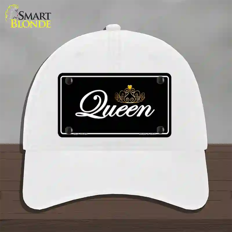 Queen Novelty License Plate Hat Unconstructed Cotton / White