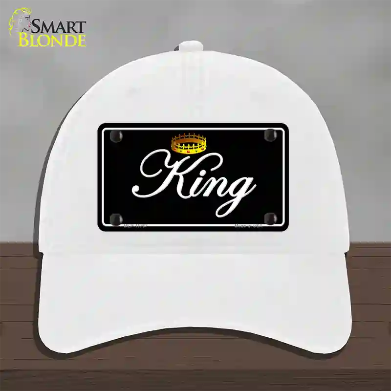 King Novelty License Plate Hat Unconstructed Cotton / White