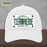 Tierra Verde Florida Novelty License Plate Hat Unconstructed Cotton / White