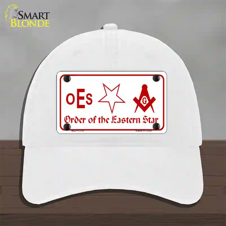 Order Of The Eastern Star Novelty License Plate Hat Unconstructed Cotton / White