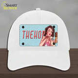 The Hop Vintage Pinup Novelty License Plate Hat Unconstructed Cotton / White