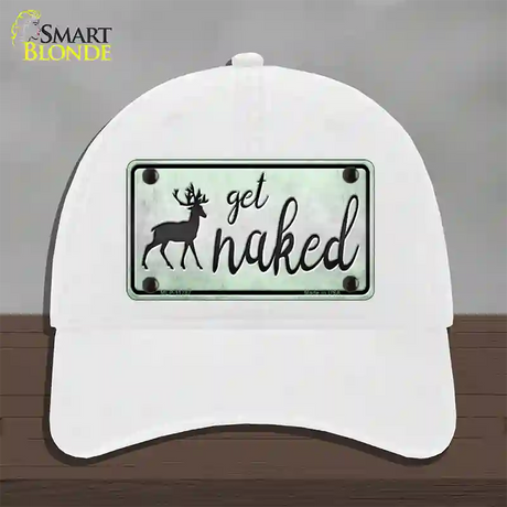 Get Naked Novelty License Plate Hat Unconstructed Cotton / White