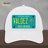 Valdez New Mexico Novelty License Plate Hat Unconstructed Cotton / White