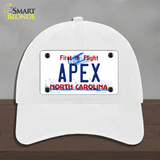 Apex North Carolina Novelty License Plate Hat Unconstructed Cotton / White