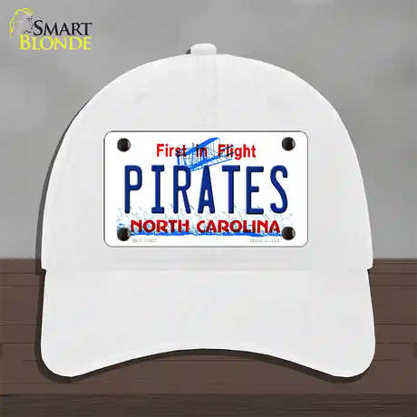 Pirates North Carolina Novelty License Plate Hat Unconstructed Cotton / White