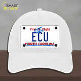 ECU North Carolina Novelty License Plate Hat Unconstructed Cotton / White