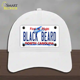 Black Beard North Carolina Novelty License Plate Hat Unconstructed Cotton / White