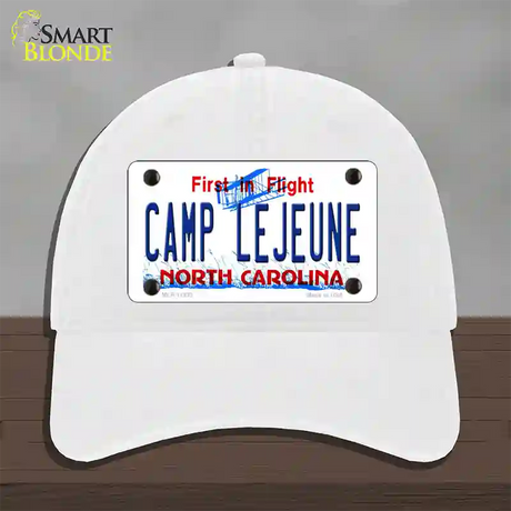 Camp Lejeune North Carolina Novelty License Plate Hat Unconstructed Cotton / White