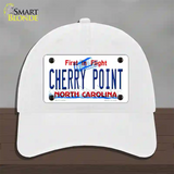 Cherry Point North Carolina Novelty License Plate Hat Unconstructed Cotton / White