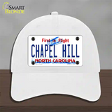 Chapel Hill North Carolina Novelty License Plate Hat Unconstructed Cotton / White