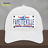 Fayetteville North Carolina Novelty License Plate Hat Unconstructed Cotton / White