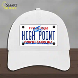 High Point North Carolina Novelty License Plate Hat Unconstructed Cotton / White