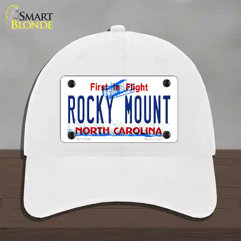 Rocky Mount North Carolina Novelty License Plate Hat Unconstructed Cotton / White