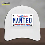 Manteo North Carolina Novelty License Plate Hat Unconstructed Cotton / White