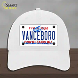 Vanceboro North Carolina Novelty License Plate Hat Unconstructed Cotton / White