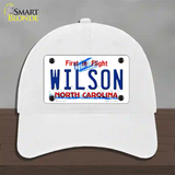 Wilson North Carolina Novelty License Plate Hat Unconstructed Cotton / White