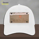 Beach Bum Novelty License Plate Hat Unconstructed Cotton / White