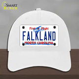 Falkland North Carolina Novelty License Plate Hat Unconstructed Cotton / White