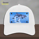 Dolphins Novelty License Plate Hat Unconstructed Cotton / White