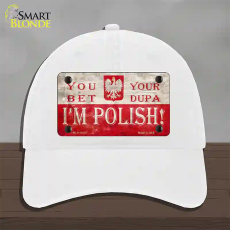 Im Polish Novelty License Plate Hat Unconstructed Cotton / White