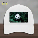 Panda Bear Novelty License Plate Hat Unconstructed Cotton / White