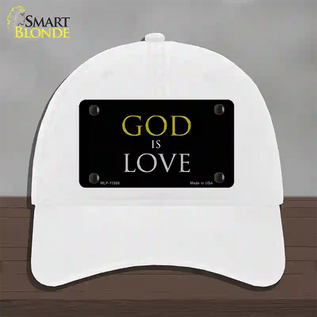 God Is Love Novelty License Plate Hat Unconstructed Cotton / White