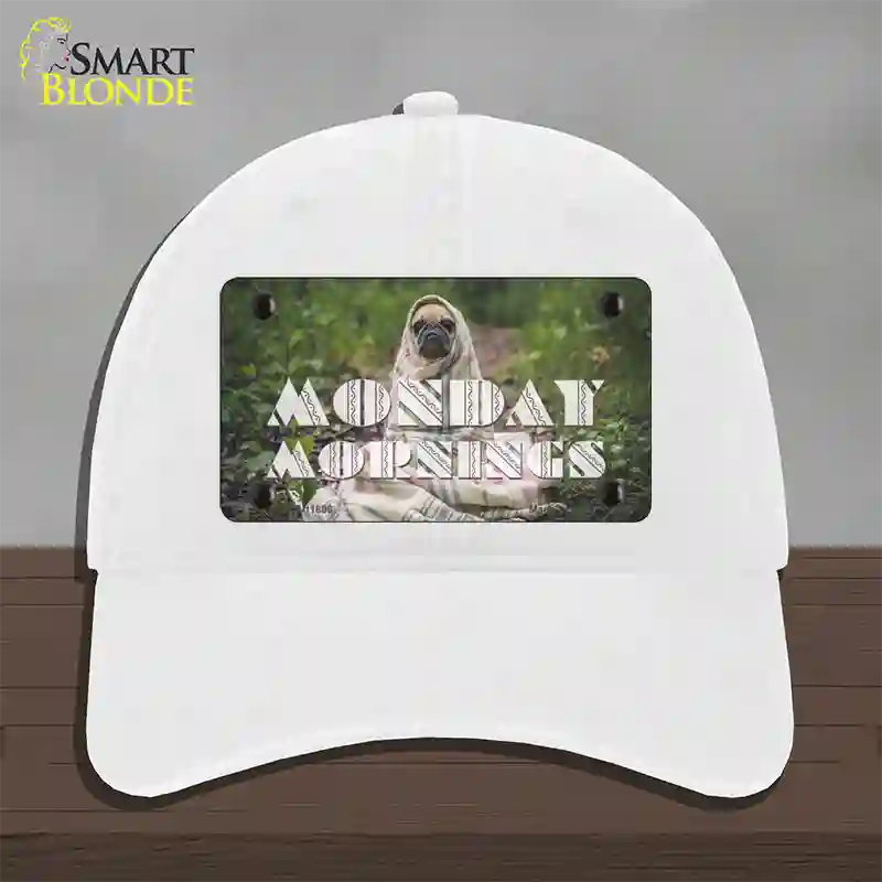 Monday Mornings Novelty License Plate Hat Unconstructed Cotton / White