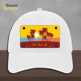 Sun Surf Life Novelty License Plate Hat Unconstructed Cotton / White