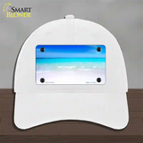 Beach Scene Novelty License Plate Hat Unconstructed Cotton / White